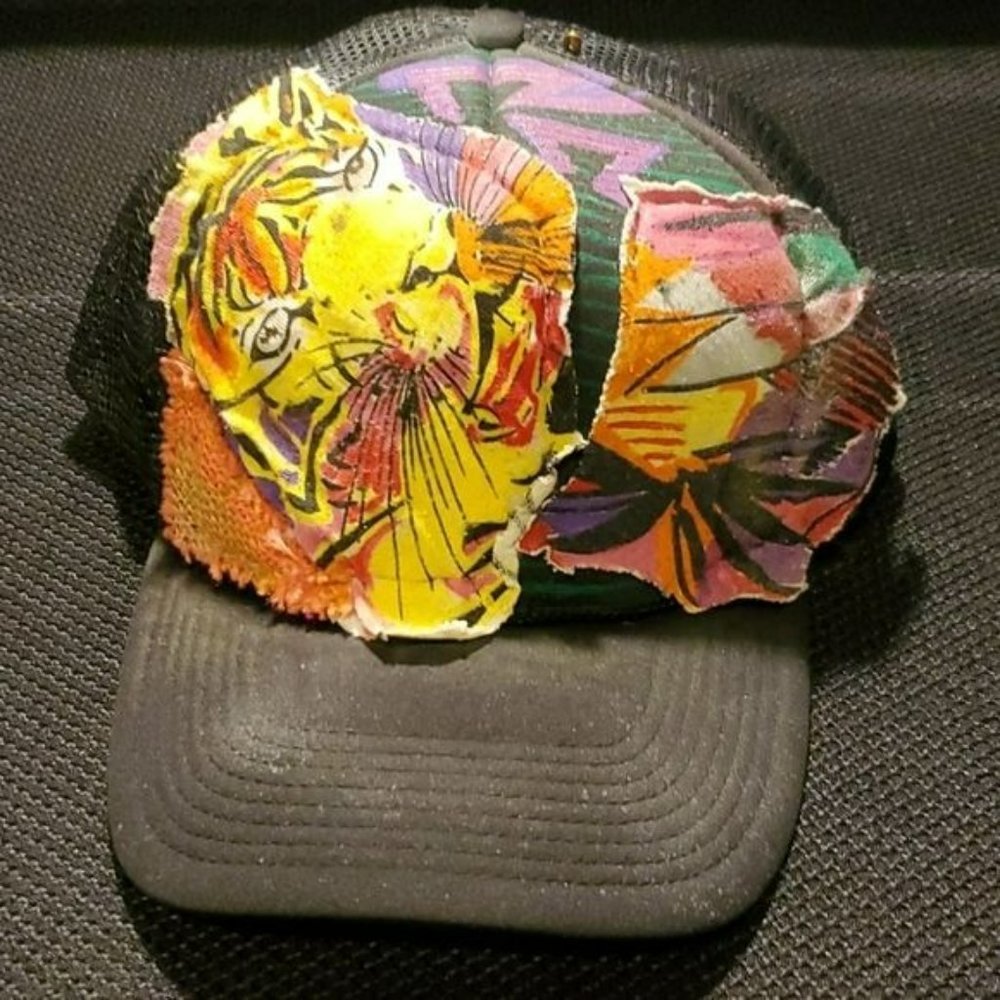 Truck Hat, Custom Tiger Patchwork - image 5